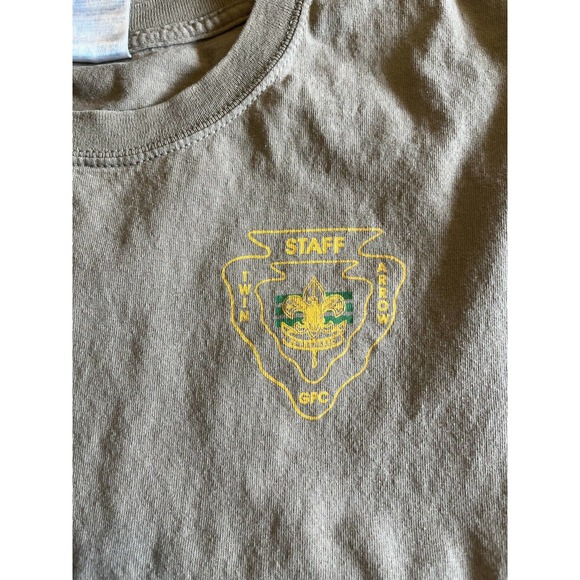 Vintage Boy Scouts Staff T Shirt XL - Twin Arrow GPC Desert Tan Brown Cub Scouts - Picture 5 of 11